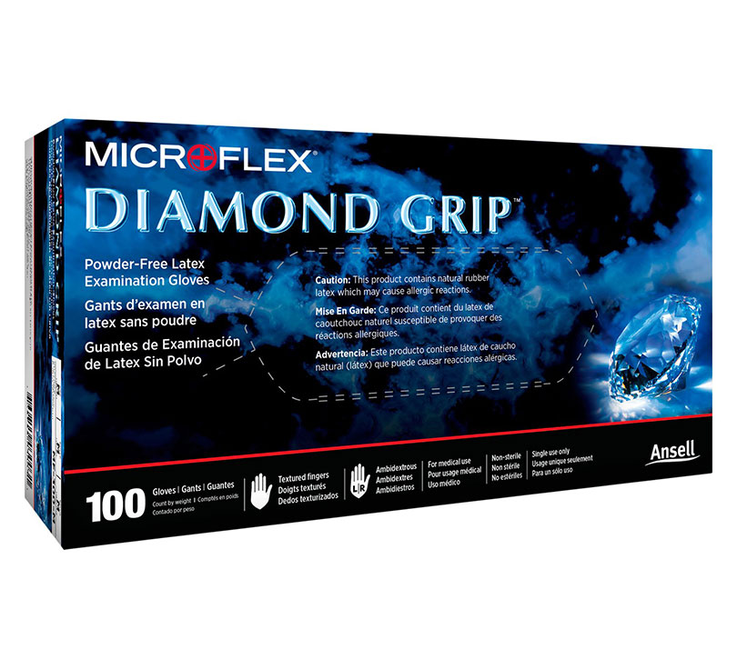 Diamond Grip™ NATURAL LATEX, POWDER FREE