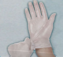 LATEX FREE, POWDERED VINYL SYNTHETIC GLOVES